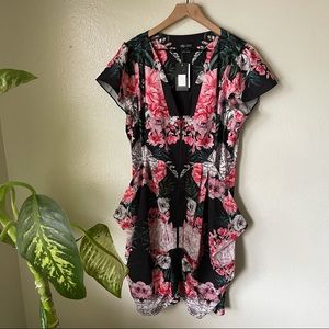 City Chic | Jungle Floral Mirrored Tunic Dress